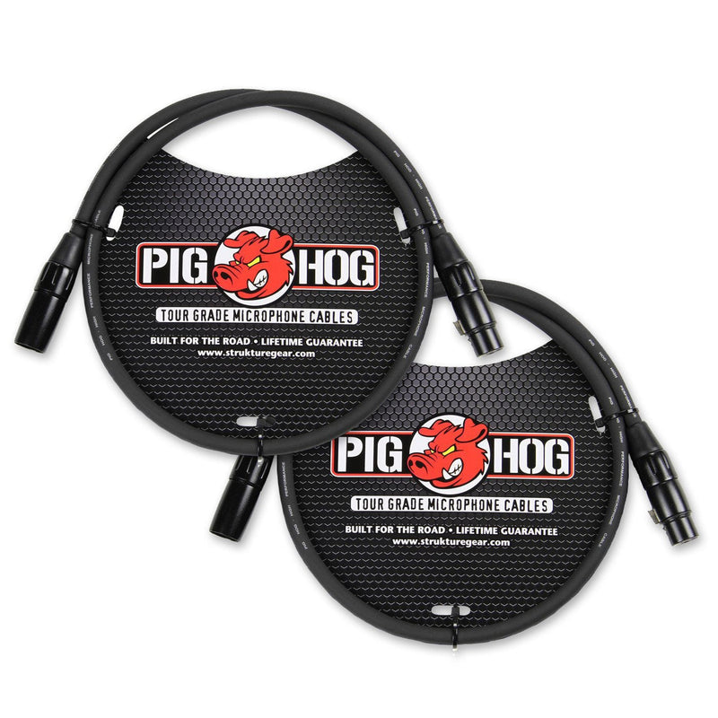 [AUSTRALIA] - Pig Hog PHM3 8mm Tour Grade Mic Cable, XLR 3ft - 2-pack 