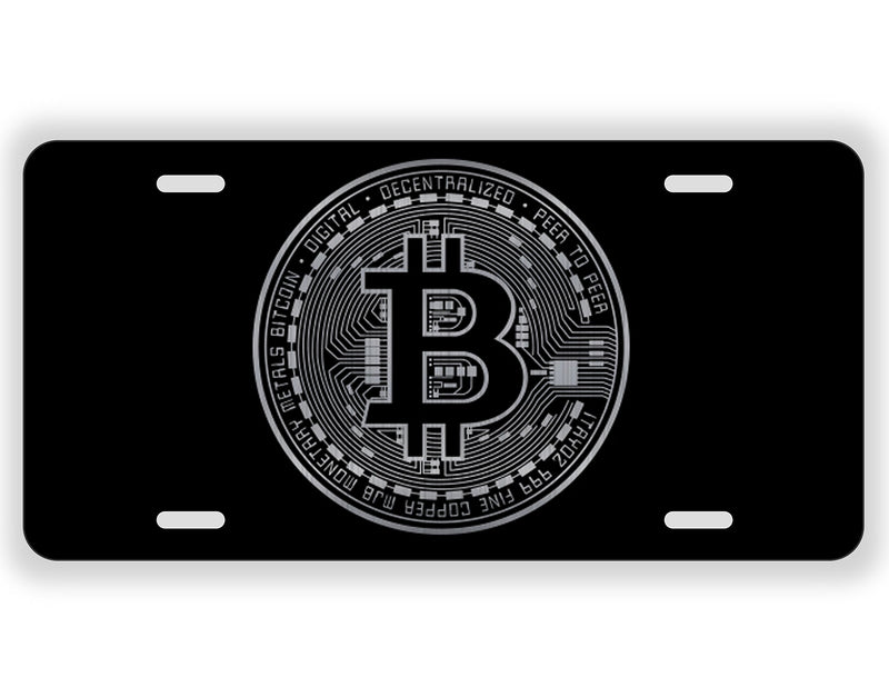 Bitcoin Blockchain Cryptocurrency Coin Laser Etched License Plate Gold Crypto Mining Sticker Mastering Digital Money Currency Revolution Cryptocurrencies Wallet Litecoin Ripple Ethereum Cryptoassets