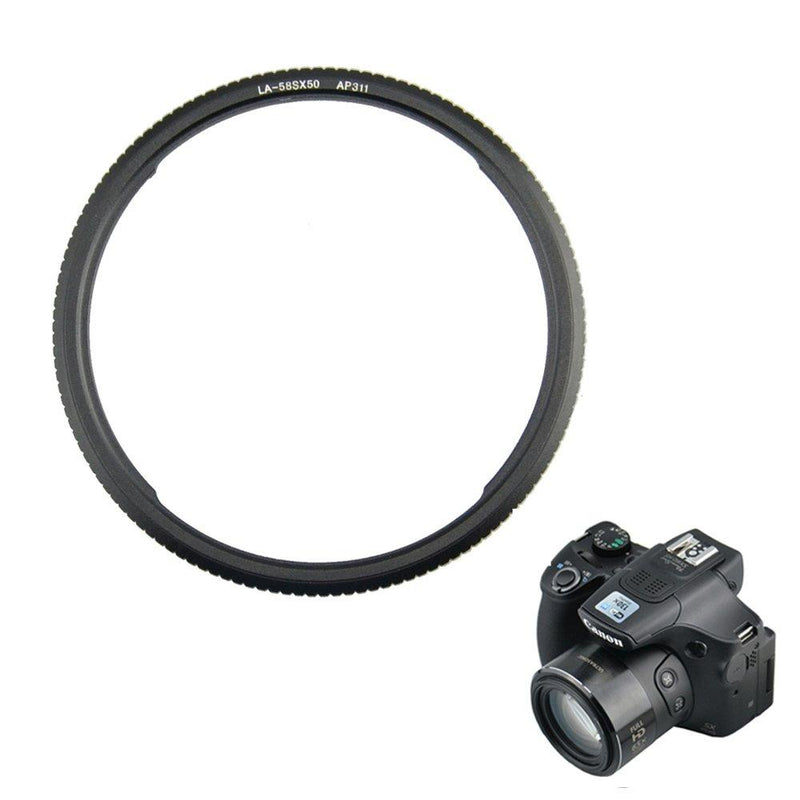 Filter Adapter Kiwifotos Lens Ring Adapter for Canon PowerShot SX70 HS SX540 HS SX530 HS SX60 HS SX50 HS SX520 HS Providing a 58mm Filter Thread