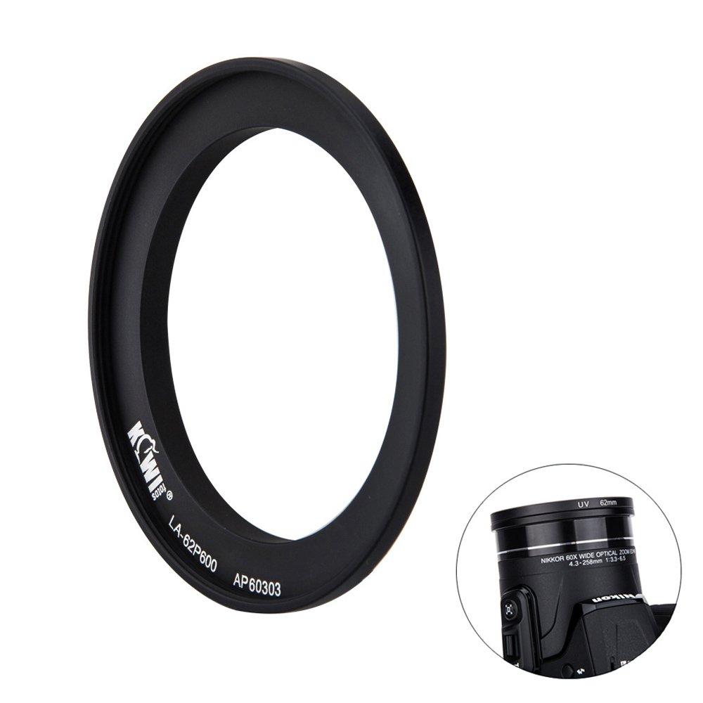 Filter Adapter Kiwifotos Lens Ring Adapter for Nikon Coolpix B700 P600 P610 P610S Fit for Any 62mm Threaded Filter or 62mm Lens Cap