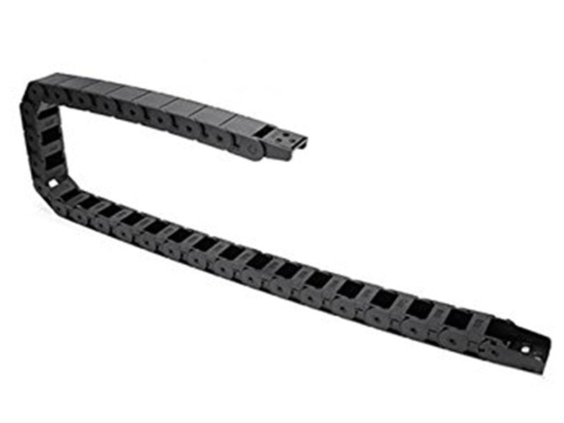 XJS R38 18mm x 25mm Plastic Semi Closed Cable Wire Carrier Drag Chain 1.02M Length Black