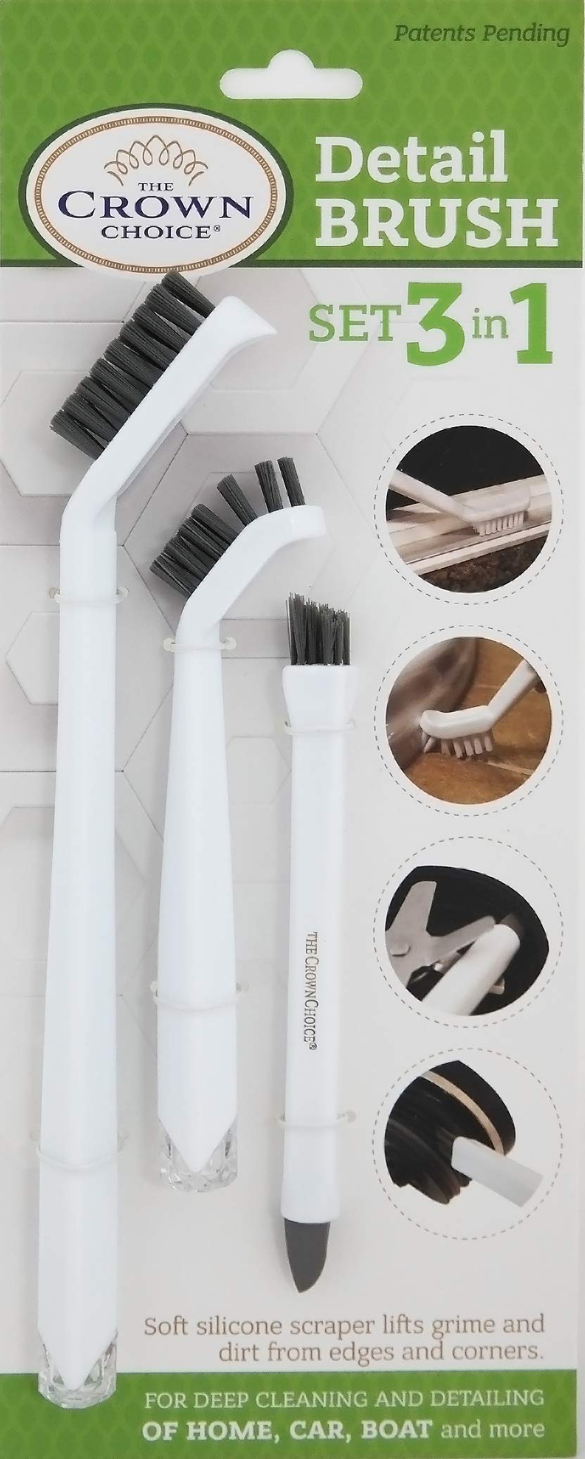 3-in-1 Grout Cleaner Brush Set – Small Cleaning Brush Set for Deep Detail Cleaning – Grout Brush for Shower, Tile Lines Brush – Small Scrub Brushes for Deep Cleaning Crevice, Window Track 3-in-1 Cleaning Brush Set