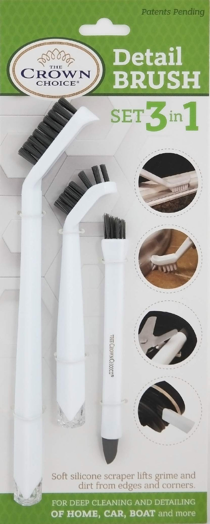 3-in-1 Grout Cleaner Brush Set – Small Cleaning Brush Set for Deep Detail Cleaning – Grout Brush for Shower, Tile Lines Brush – Small Scrub Brushes for Deep Cleaning Crevice, Window Track 3-in-1 Cleaning Brush Set