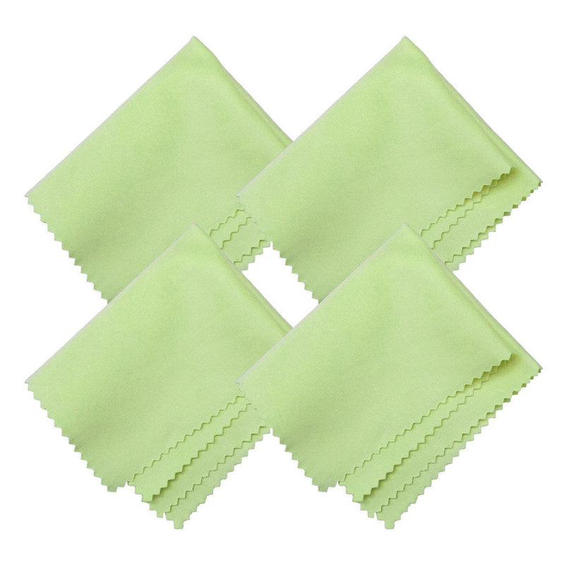Microfiber Screen Cleaning Cloths, HTTX 4-Pack 6 x 7 inches for Cell Phones, Tablets, LCD TV, Laptop, Camera Lenses, Surface Tablet, Monitor, Car GPS Screens, Spectacles, Glasses, Watches [Green] Green