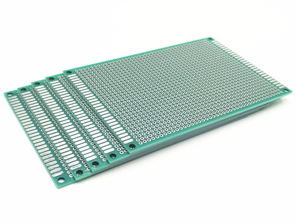 XJS Double Sided Prototype Universal PCB Print Circuit Board 9 x 15 CM Green 5 Pcs 9x15 CM