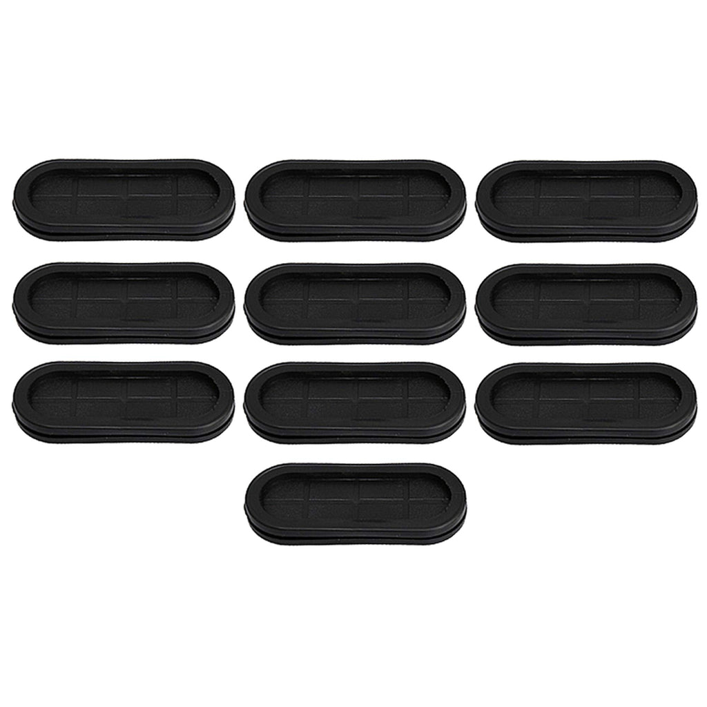 RDEXP 79 x 24mm Inner Size Black Synthetic Rubber Oval Shape Double-Sided Wires Grommet Gaskets Rings Set of 10