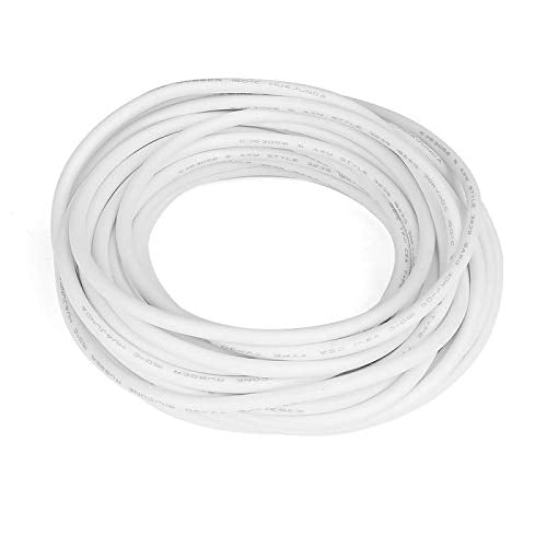 XJS Electric Copper Core Flexible Silicone Wire Cable White 10M 32.8Ft (18AWG 30KV) 18AWG 30KV
