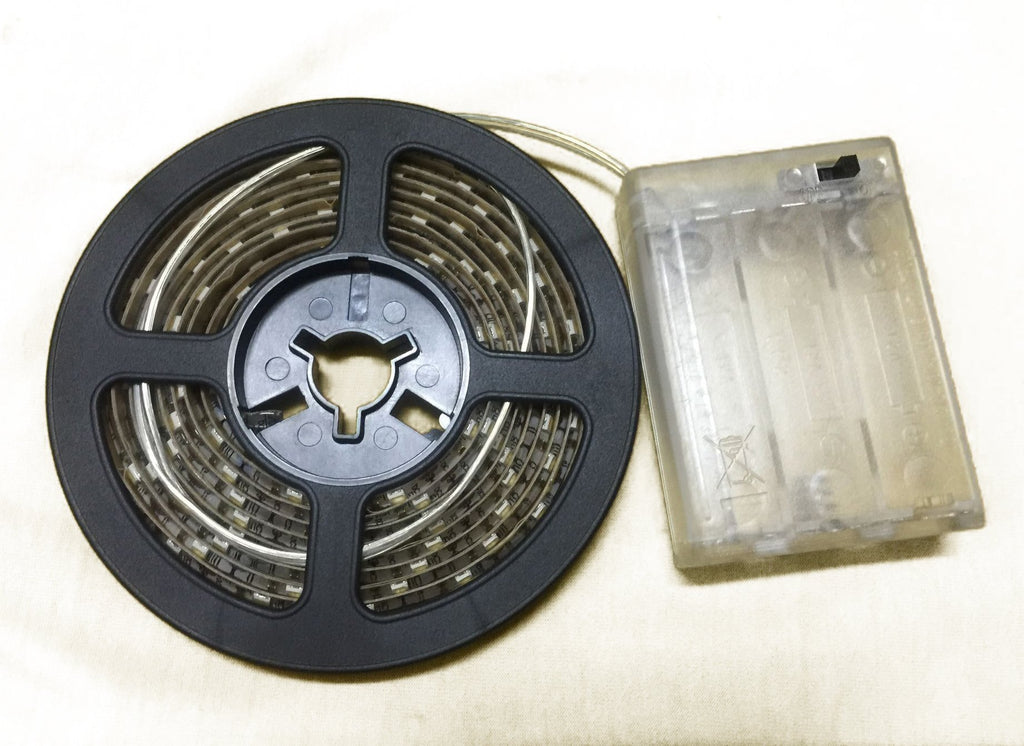 Getwefire Battery Powered LED Strip 3528 SMD 1M 2M Warm White/Cool White/RGB Waterproof Flexible LED Strip String Light (2M Warm White)