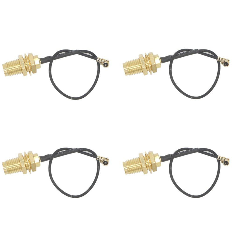 EIGHTNOO U.FL(IPEX/IPX) Mini PCI to RP-SMA Female Pigtail Antenna Extension Cable 1.13 Cable 10cm Pack of 4
