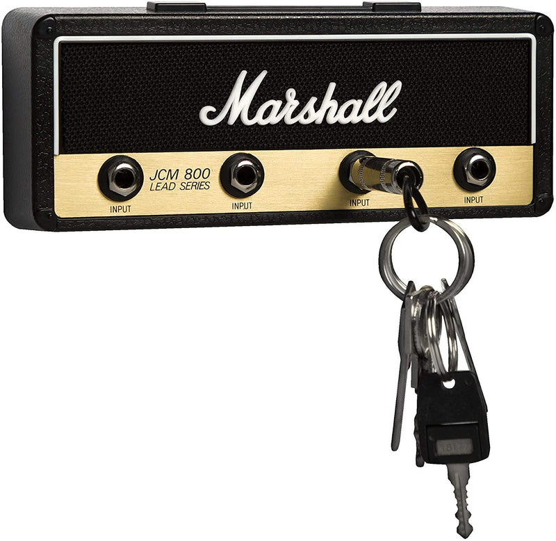 Licensed Marshall Jack Rack- Wall mounting guitar amp key hanger. Includes 4 guitar plug keychains and 1 wall mounting kit. Easy installation. Standard Jcm800