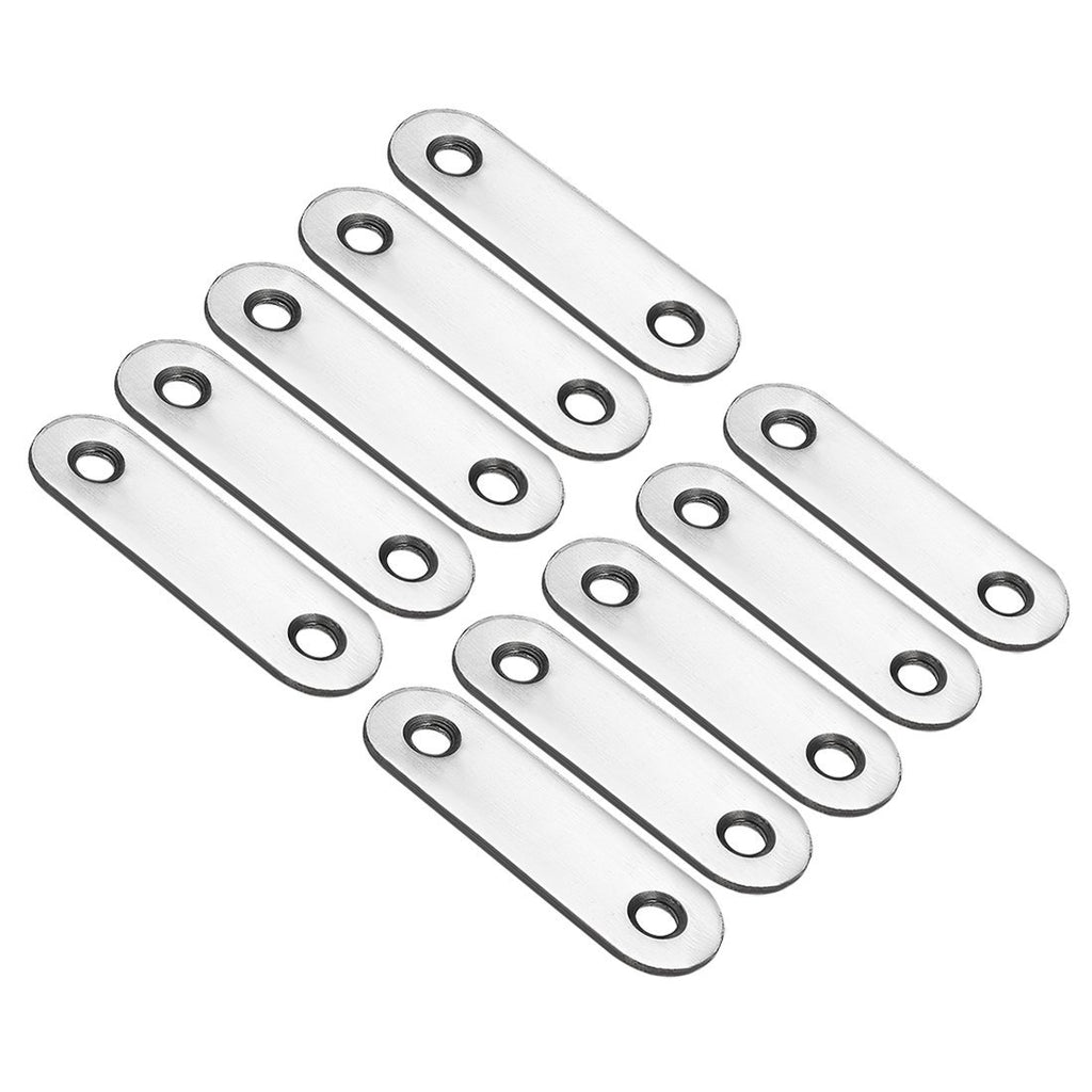 uxcell Repair Plate, 57mmx16mm, Flat Fixing Mending Corner Brace Bracket Connector, Pack of 10