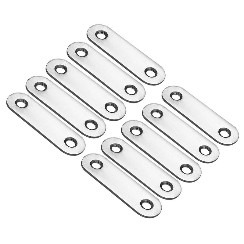 uxcell Repair Plate, 57mmx16mm, Flat Fixing Mending Corner Brace Bracket Connector, Pack of 10