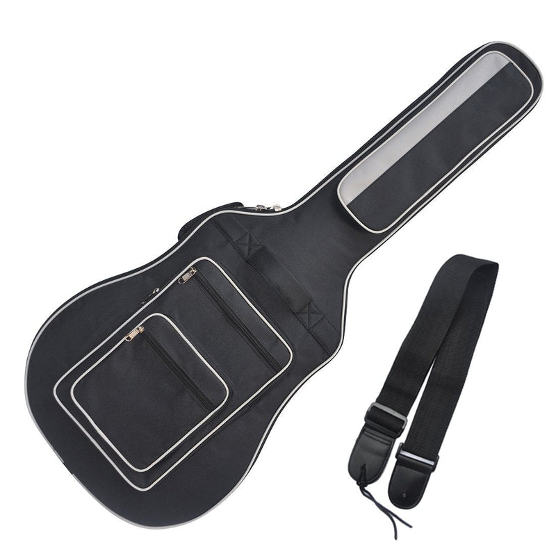Tosnail 41 Inch Full Size Padded Acoustic Guitar Gig Bag with Backpack Shoulder Strap, 2 Carry Handle & 5 Pockets - Bonus Guitar Strap