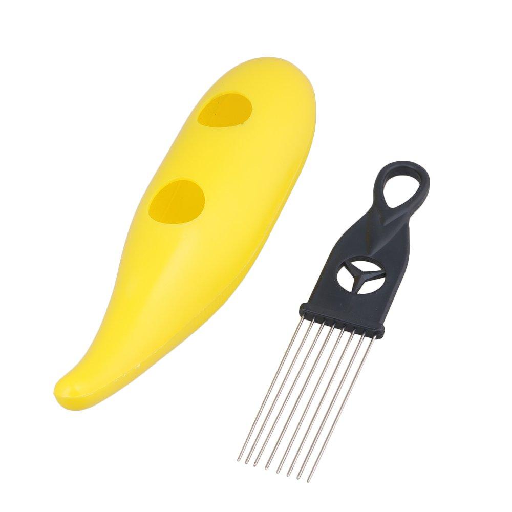 Mxfans 25x6cm Yellow Plastic Guiro with Metal Scraper Musical Learning Tool