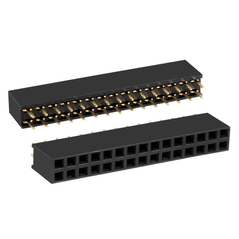 uxcell 50Pcs 2.54mm Pitch 2x15-Pin Double Row Straight Connector Female Pin Header Strip PCB Board Socket