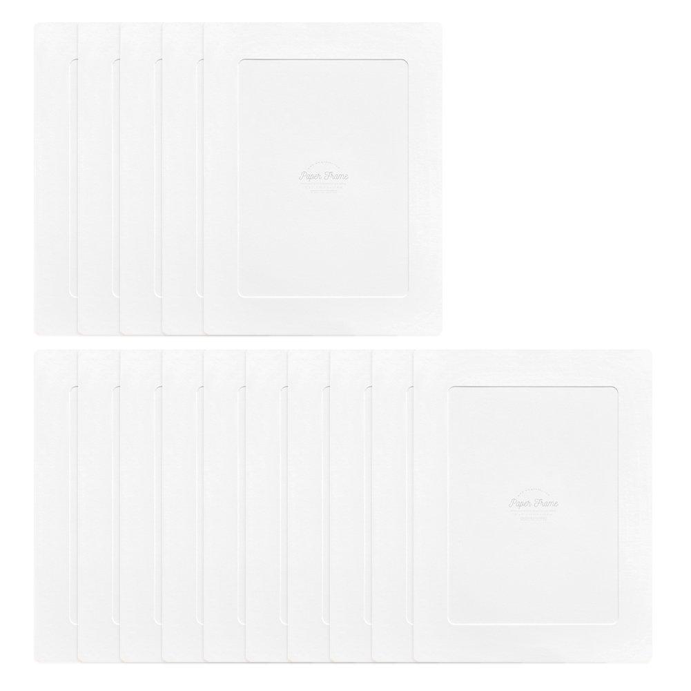 Monolike Paper Photo Frames 5x7 Inch White 15 Pack - Fits 5"x7" Pictures 5x7 White 15p