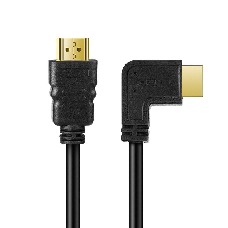 TNP Right Angle HDMI Cable (3FT) - High Speed HDMI 2.0 Cord UHD 4K 60hz 2K 2160p Full HD 1080p Quad HD 1440p 3D ARC/eARC Ethernet for Xbox One X/S PS4 Pro/Slim & Apple TV 4K, Nintendo Switch 3 Feet