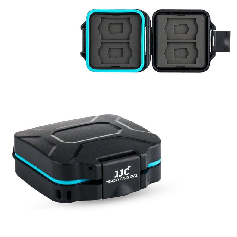 JJC Camera SD TF Micro SD Memory Card Case Holder Organizer Box for 4 SD & 4 TF Cards with a Card Removal Tool & Lanyard Water-Resistant Store 4 SD & 4 TF
