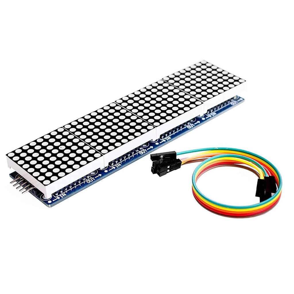 HiLetgo MAX7219 Dot Matrix Module for Arduino Microcontroller 4 in 1 Display with 5pin Line