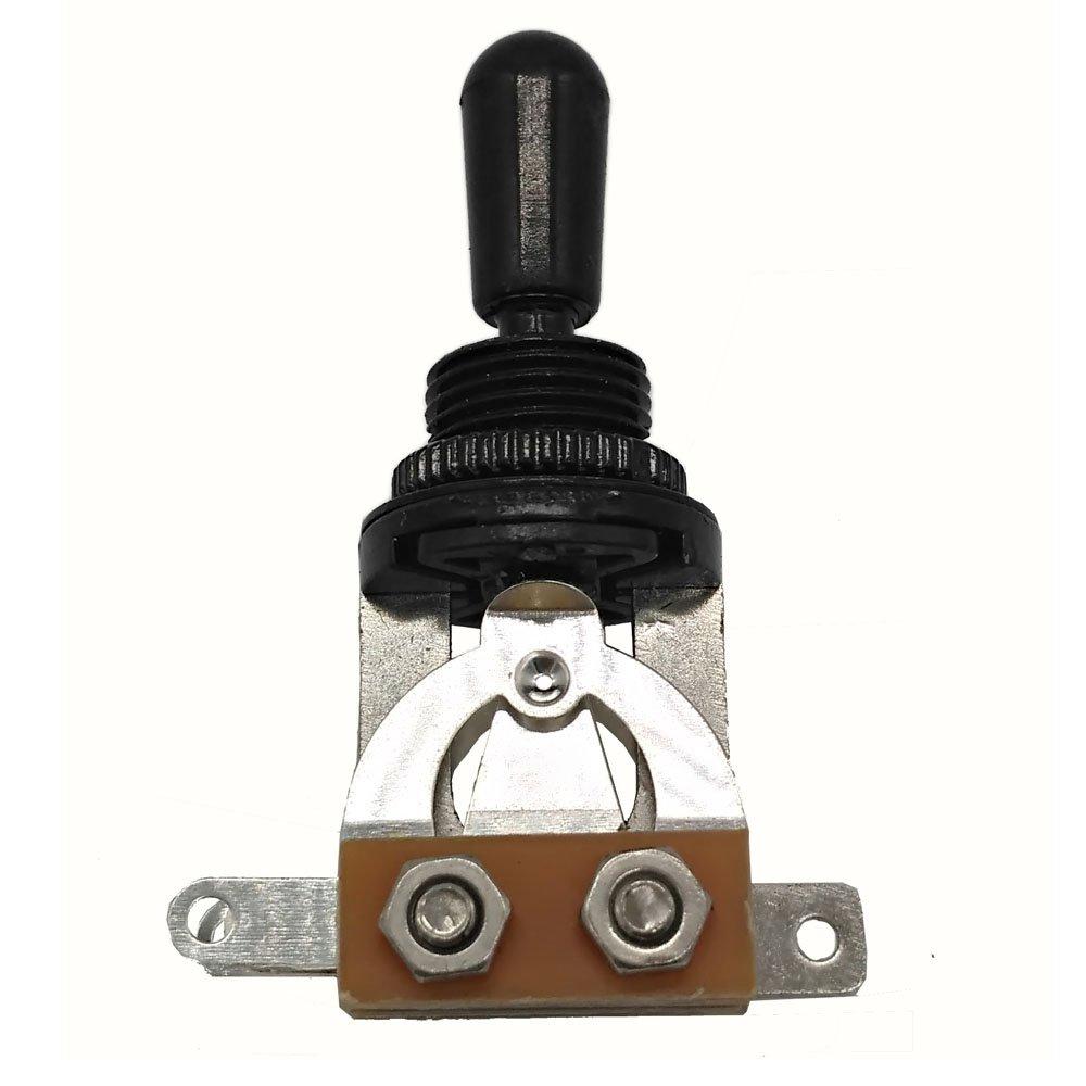 3 Way Short Straight Guitar Toggle Switch Pickup Selector for Gibson Epiphone Les Paul LP SG Electric Guitar (Black) Black