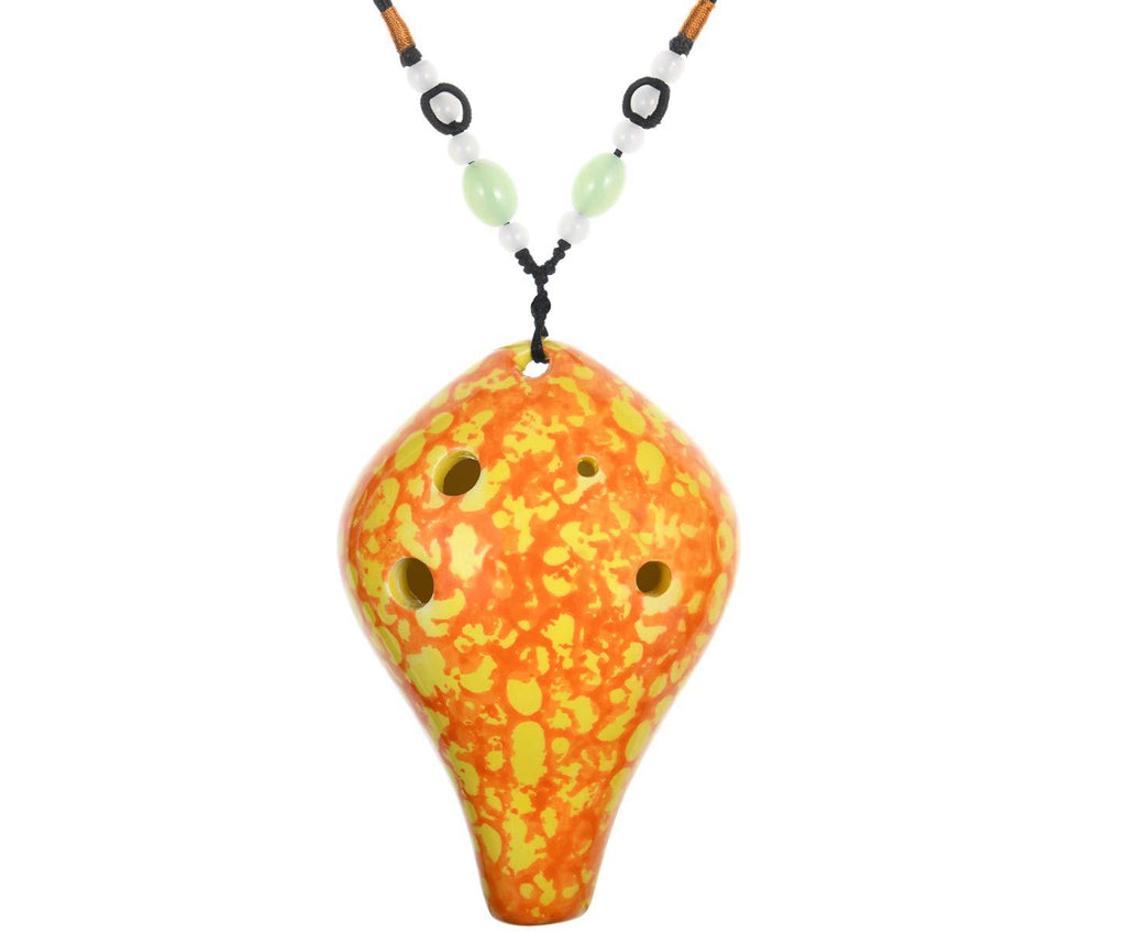 Ocarina 6 Hole Strawfire Triforce Ocarina - Legend of Zelda Ceramic Ocarina (Ocarina 6 Hole -Yellow) Ocarina 6 Hole -Yellow