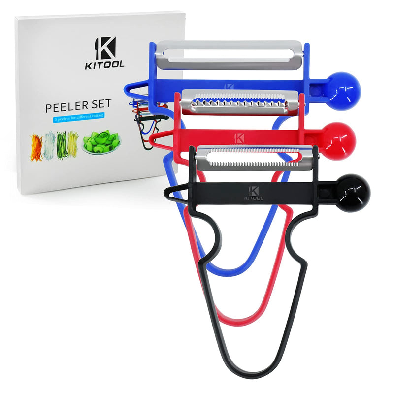 KITOOL Upgraded Vegetable Peeler For Potato Fruit (Set of 3)