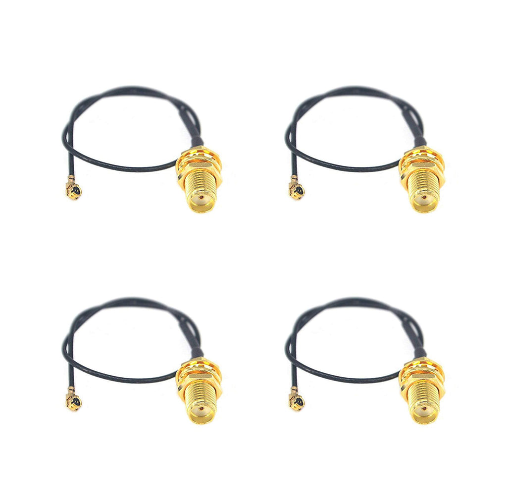 Karcy Mini PCI UFL to SMA Female Connector Antenna WiFi Pigtail Cable IPX to SMA Extension Connector Pigtail Pack of 4