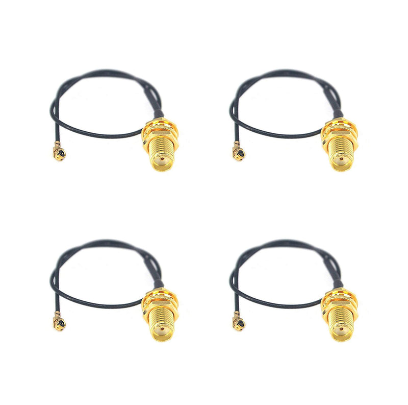 Karcy Mini PCI UFL to SMA Female Connector Antenna WiFi Pigtail Cable IPX to SMA Extension Connector Pigtail Pack of 4