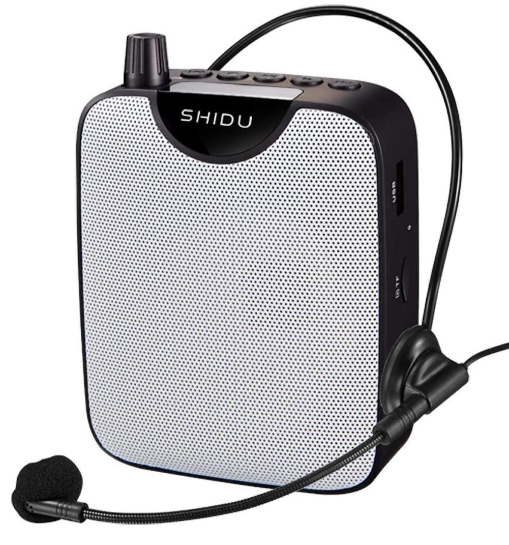 SHIDU Voice Amplifier Personal PA System18W with Wired Microphone Headset Portable Loud Speakers Support Recording Funtion Rechargeable Power Bank,for Outdoors,Teachers,Shower,Beach,Tour Guide(M500) M500(Wired)