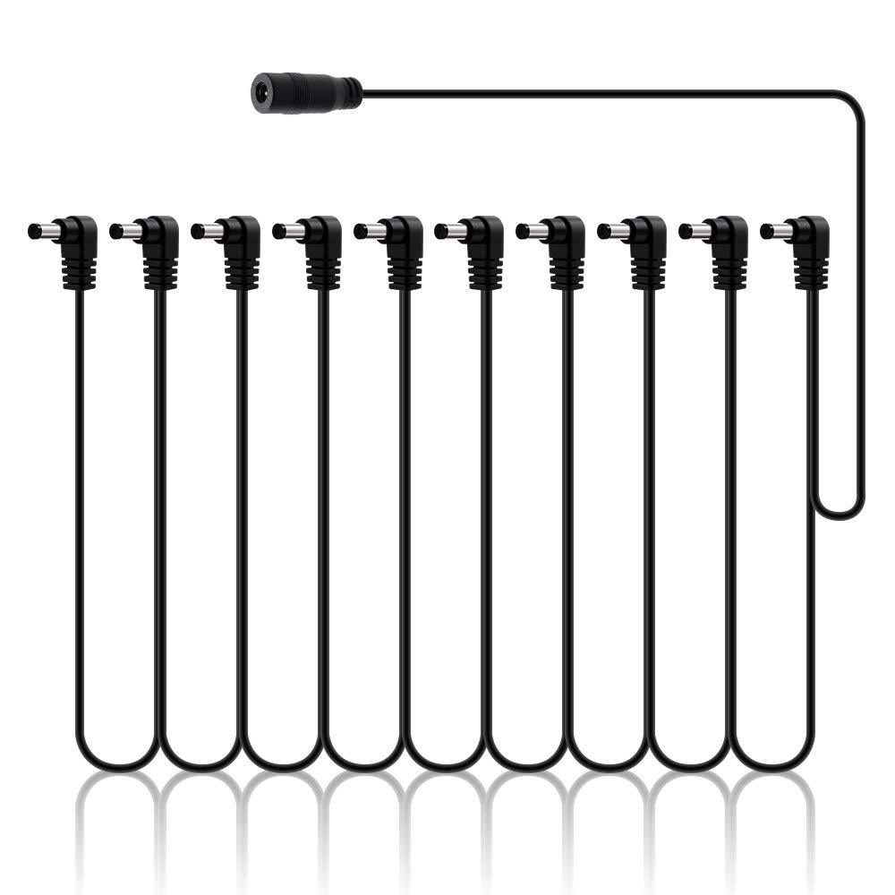 SONICAKE 9V DC 10-Way Right Angle Plug Daisy Chain Power Cable for Guitar Pedals 10 way cable