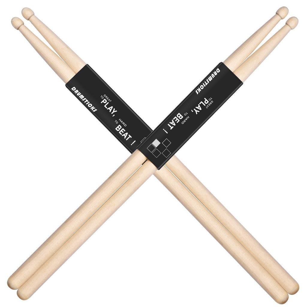 MOREYES 5A Drum Sticks Wood Tip Drumstick (Maple 2Pairs)