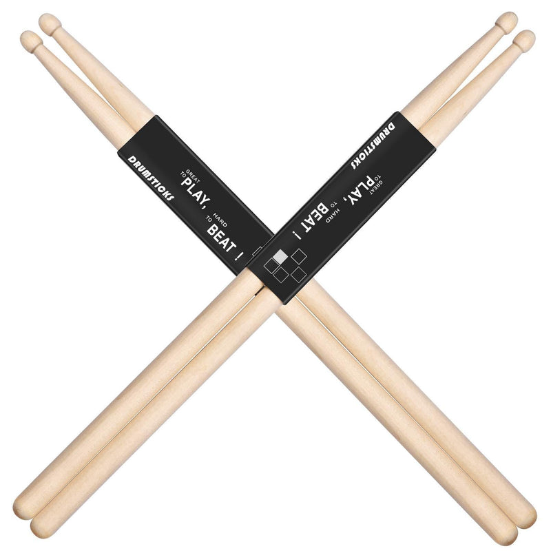 MOREYES 5A Drum Sticks Wood Tip Drumstick (Maple 2Pairs)