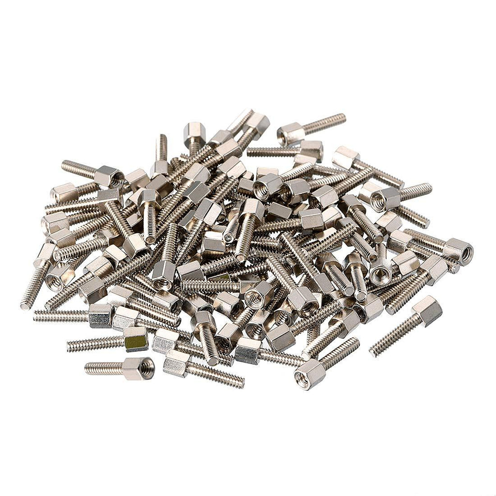 uxcell 4#-40 5+12mm F/M Brass Hex Standoff Spacer Screws PCB Pillar Nickel Plated 100 Pcs