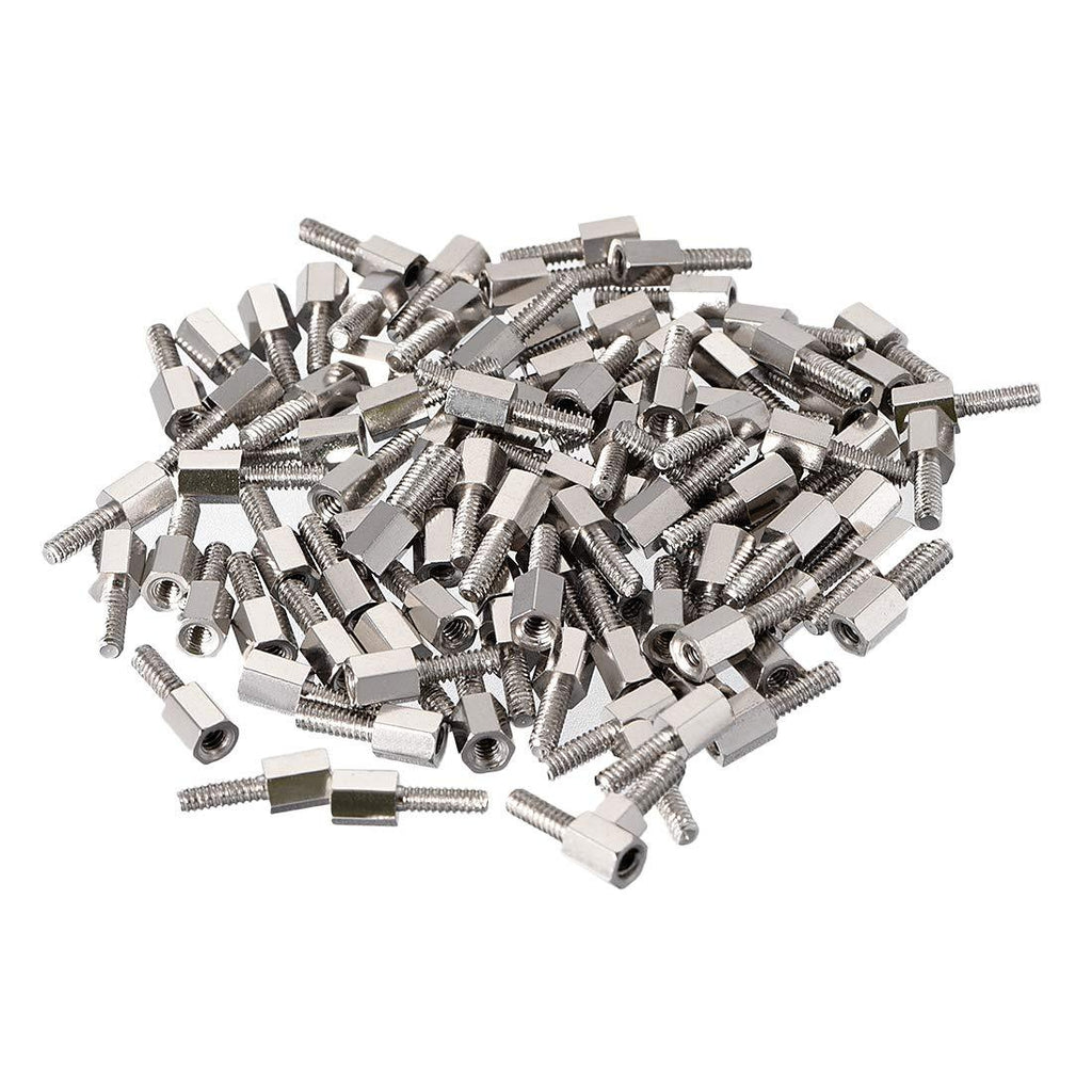 uxcell 4-40 5+8mm F/M Brass Hex Standoff Spacer Screws PCB Nickel Plated 100 Pcs
