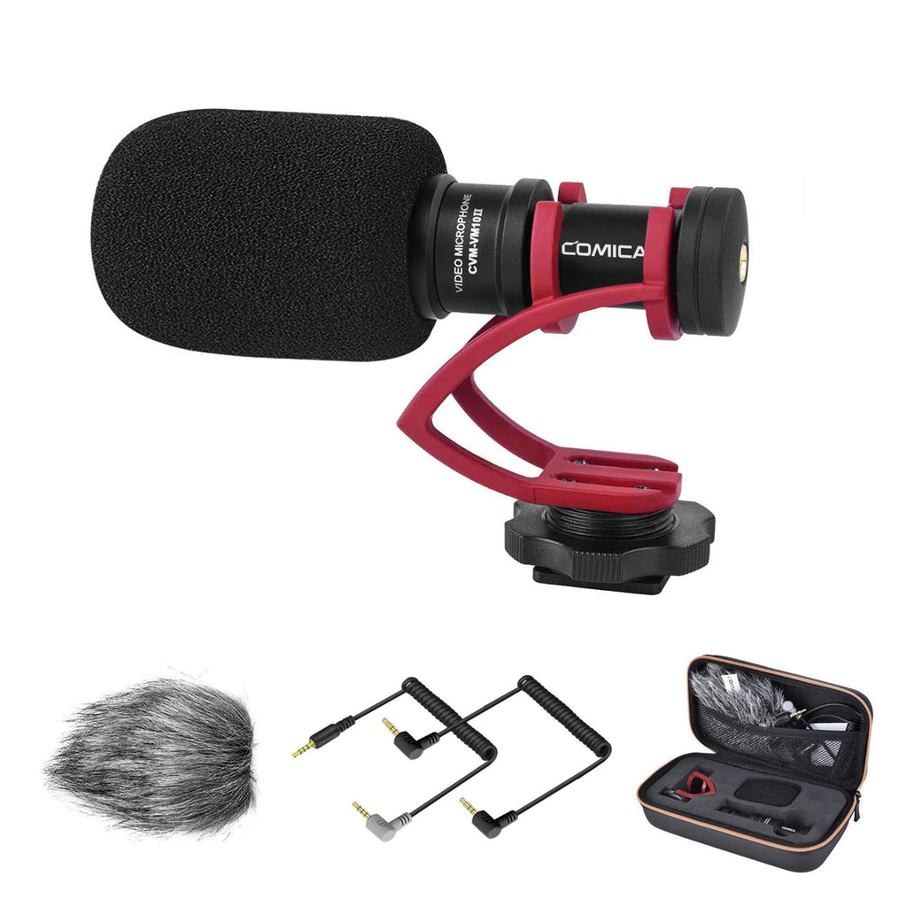 Camera Video Microphone, Comica CVM-VM10IIR Cardioid Condenser Shotgun Mic for Canon Nikon Sony DSLR Cameras, iPhone Smartphones, External Recording Mic for Tiktok Volgging(with Carrying Case)