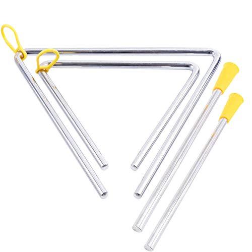 Onwon 5" + 7" Music Triangle Children Music Enlightenment Musical Steel Beater with Striker Percussion Instrument Set