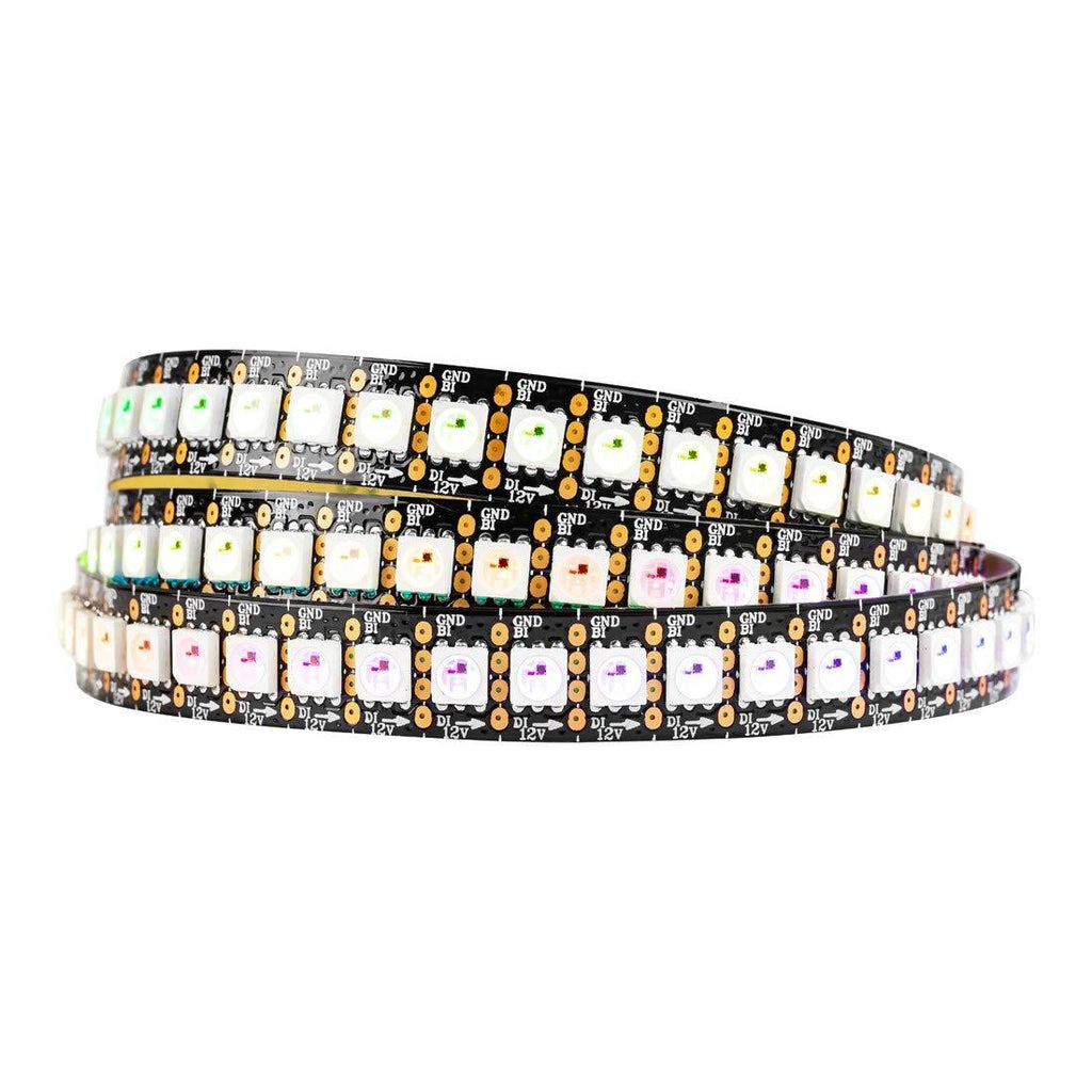 BTF-LIGHTING WS2815 (Upgraded WS2812B) 3.2ft 144(2x72) Pixels Individually Digital Addressable RGB Dual Signal LED Flexible Strip Light 5050 SMD IP30 Non-Waterproof Magic Dream Color DC12V Black PCB Black Pcb Ip30 3.3ft 144LEDs
