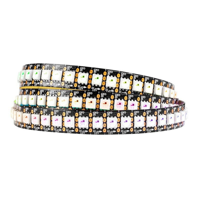 BTF-LIGHTING WS2815 (Upgraded WS2812B) 3.2ft 144(2x72) Pixels Individually Digital Addressable RGB Dual Signal LED Flexible Strip Light 5050 SMD IP30 Non-Waterproof Magic Dream Color DC12V Black PCB Black Pcb Ip30 3.3ft 144LEDs