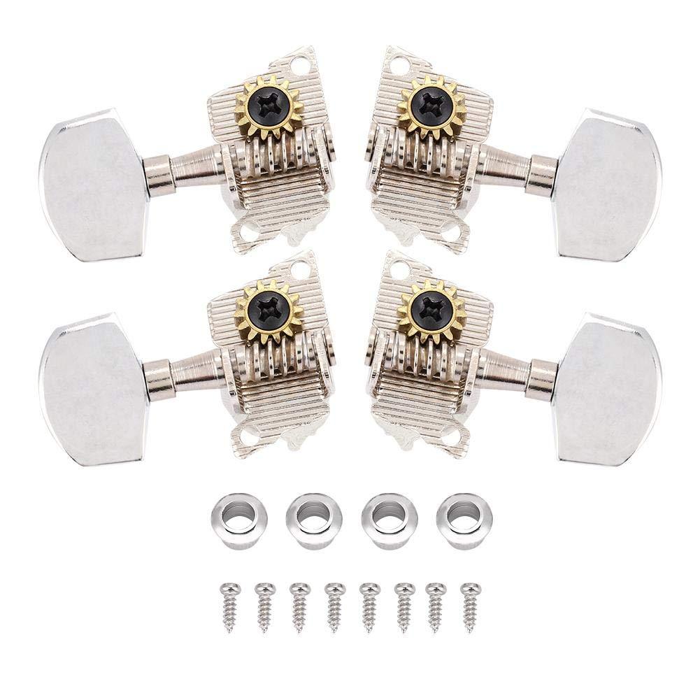 Ukulele Tuning Pegs, 2L2R Classical Style Ukulele Tuning Pegs Machine Heads for Ukulele DIY Parts (Silver)