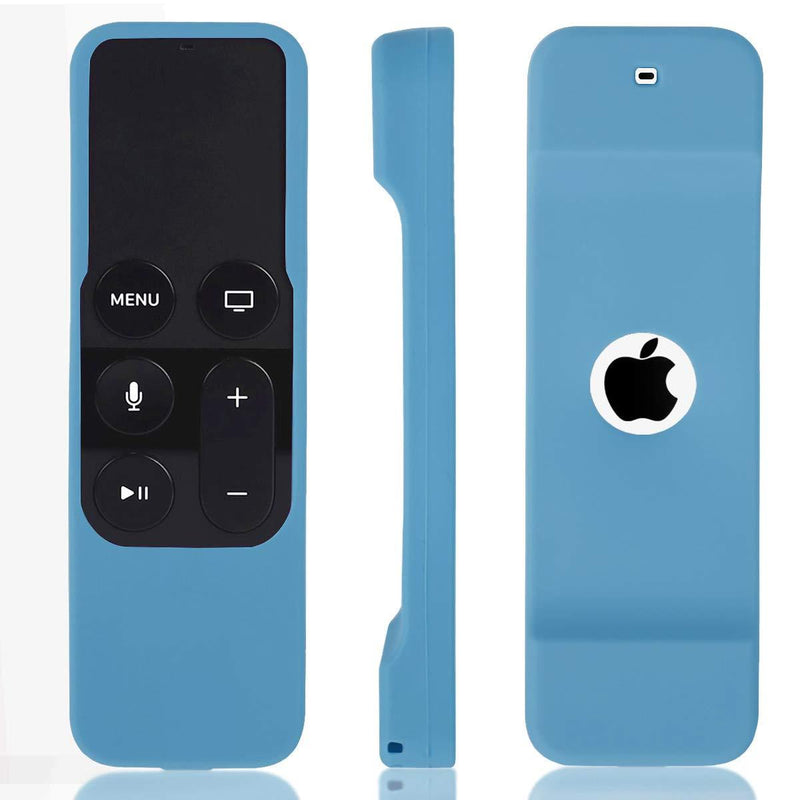 HONONJO Remote Case for Apple TV 4th Generation, Light Weight Anti Slip Shock Proof Silicone Remote Cover Case for Apple TV 4th Gen Siri Remote Controller(Blue) Blue