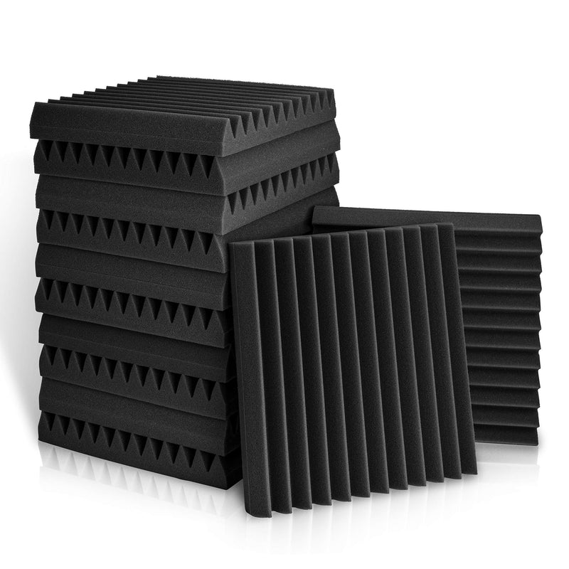[AUSTRALIA] - 12 Pack Set Acoustic Panels, 2" X 12" X 12" Acoustic Foam Panels, Studio Wedge Tiles, Sound Panels wedges Soundproof Sound Insulation Absorbing 12 Pack 