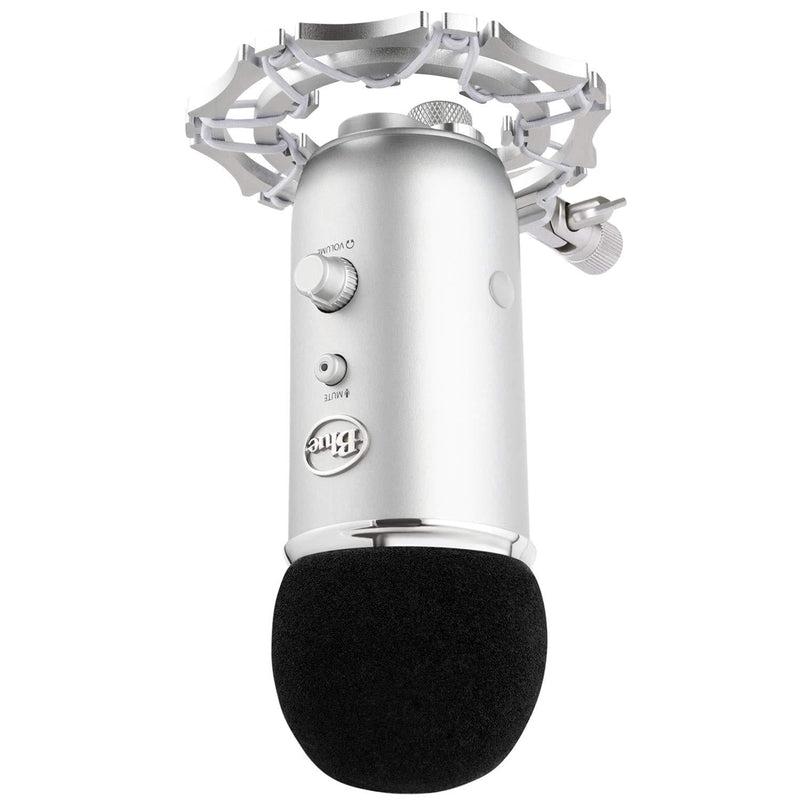 [AUSTRALIA] - Blue Yeti Shock Mount and Foam Windscreen - Mount Stand Made from Quality Aluminum to Eliminate Vibrations - Acoustic Foam Act as a Pop Filter for your Mic (Silver) Silver 