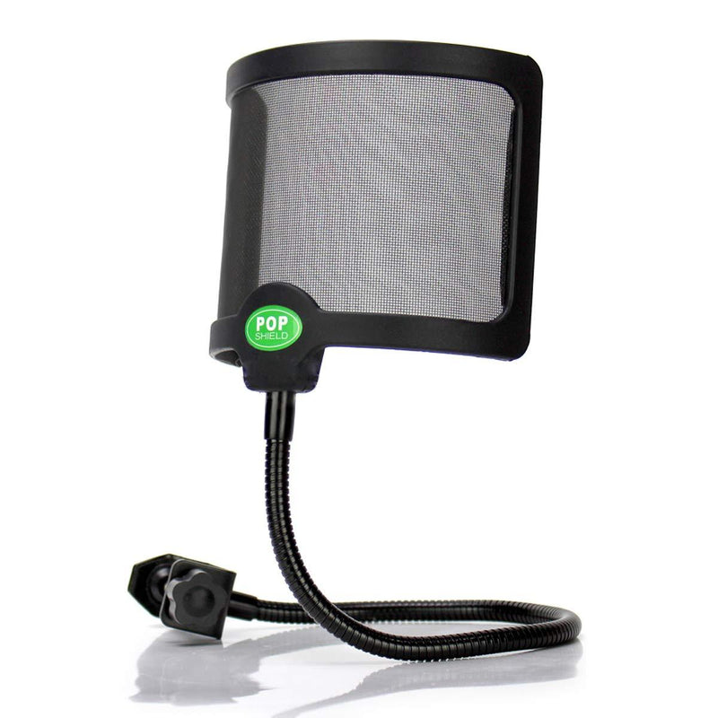 [AUSTRALIA] - Techson Pop Filter, Microphone Dual Layered Wind Pop Screen, Studio Mic Shield with Adjustable Mount and 360° Flexible Metal Gooseneck Holder (7 inches U-Shape) 7 inches U-Shape 