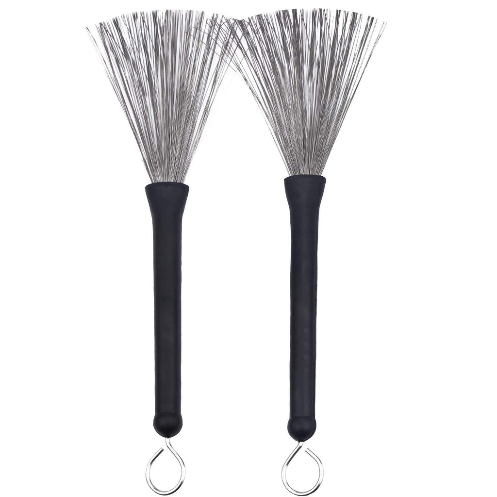 Drum Brushes Retractable Drum Wire Brushes with Comfortable Rubber Handle