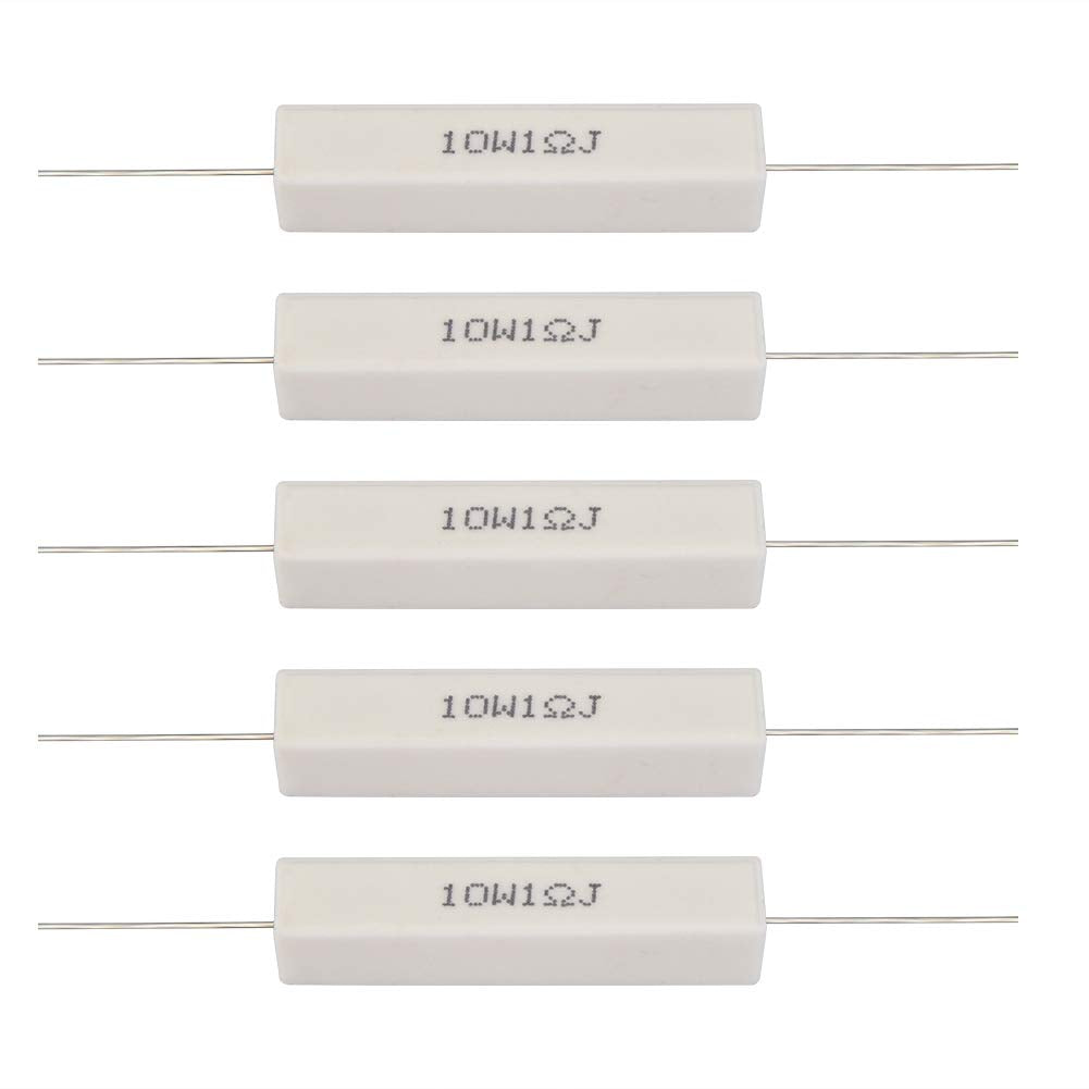 10PCs Speaker Divider Resistor Kit, Speaker Divider Cement Resistor 10W for Power Adapters, Audio Equipment, Audio, Crossovers, Instruments, Meters, Televisions(1 Ohm) 1 Ohm
