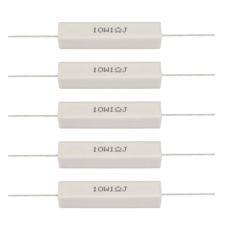 10PCs Speaker Divider Resistor Kit, Speaker Divider Cement Resistor 10W for Power Adapters, Audio Equipment, Audio, Crossovers, Instruments, Meters, Televisions(1 Ohm) 1 Ohm