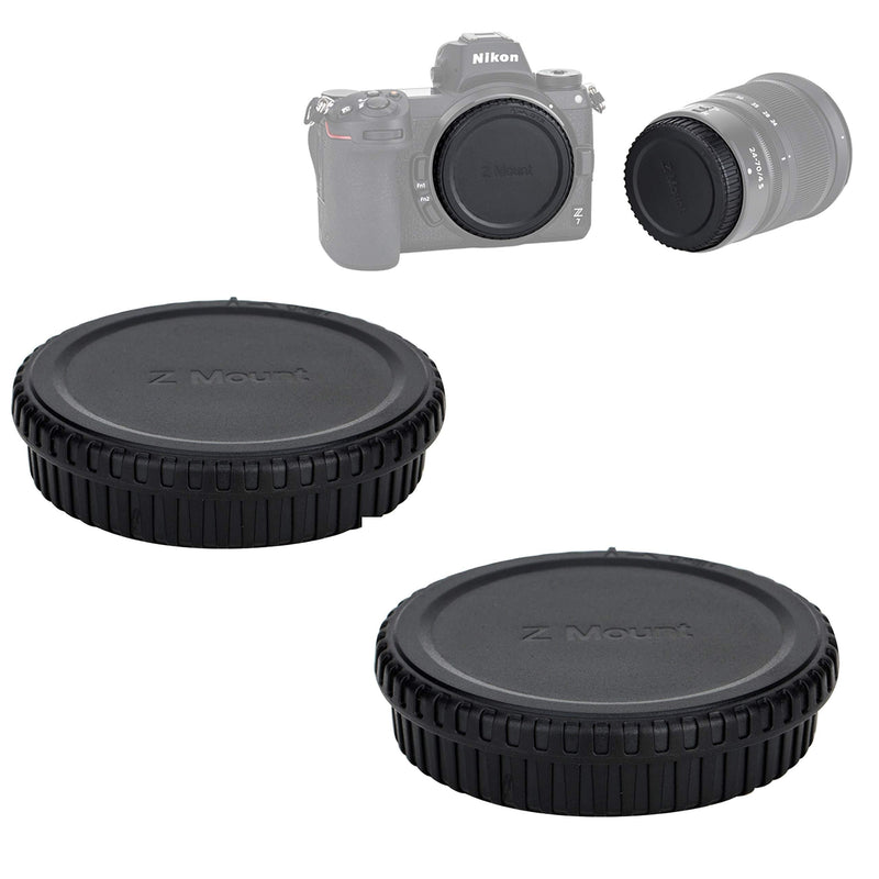(2 Pack) JJC Z Mount Body Cap & Rear Lens Cap, for Nikon Z Camera Lens, Nikon Z-Mount Lense Rear Cap, Body Sensor Protective Caps, Compatible with Nikon Z Mirrorless Camera Z5 Z50 Z6 Z7 Z6 II Z7 II Caps 2 Packs