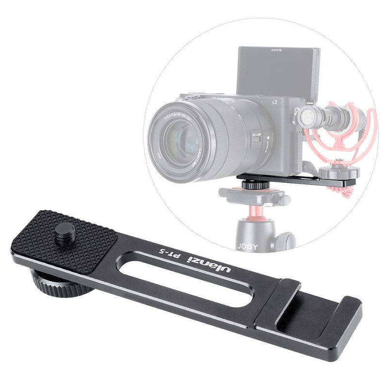 PT-5 Camera Bracket for A6400 to Attach Microphone Cold Shoe Extension Mount 1/4" Compatible with Sony Alpha A6400 Mirrorless Digital Camera Canon G7 X Plate Filming Selfie Video Shooting Vlogging