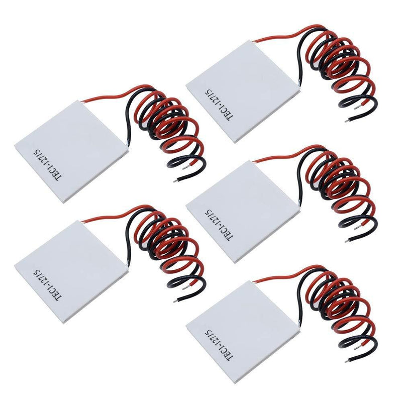 Aideepen 5pcs TEC1-12715 DC12V 15A Heatsink Thermoelectric Cooler Cooling Peltier Plate Module 40x40MM max 130W