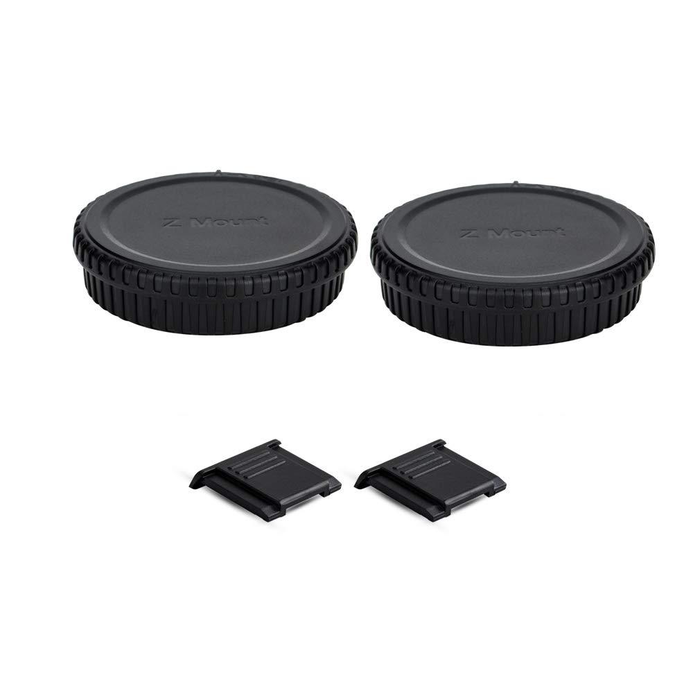 2 Pack Z Mount Body Cap Cover & Rear Lens Cap for Nikon Z7 Z7II Z6 Z6II Z5 Z50 Mirrorless Camera and Z Mount Lenses,with 2 Extra Hot Shoe Covers to Protector The Camera Hot Shoe For Nikon Z Mount